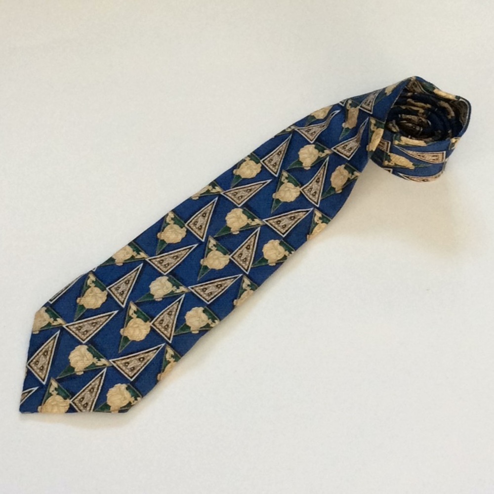 Ermenegildo Zegna 100% Silk Floral Geometric Tie